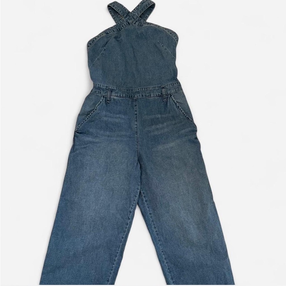 Free People Blue Denim Jumpsuit
